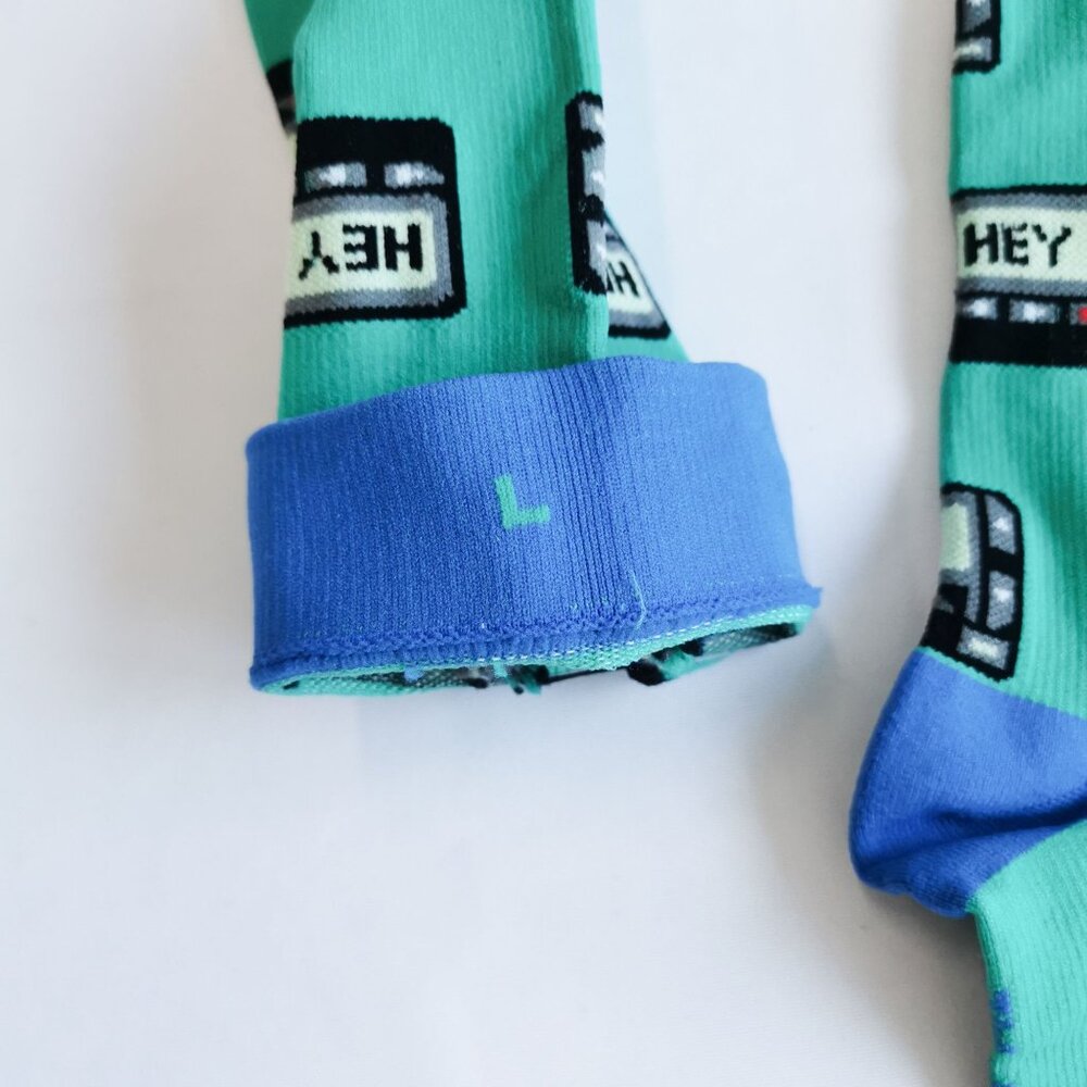 Figs Size L Graphic Compression Socks Retro Style Fun Pattern Trendy - Picture 3 of 3